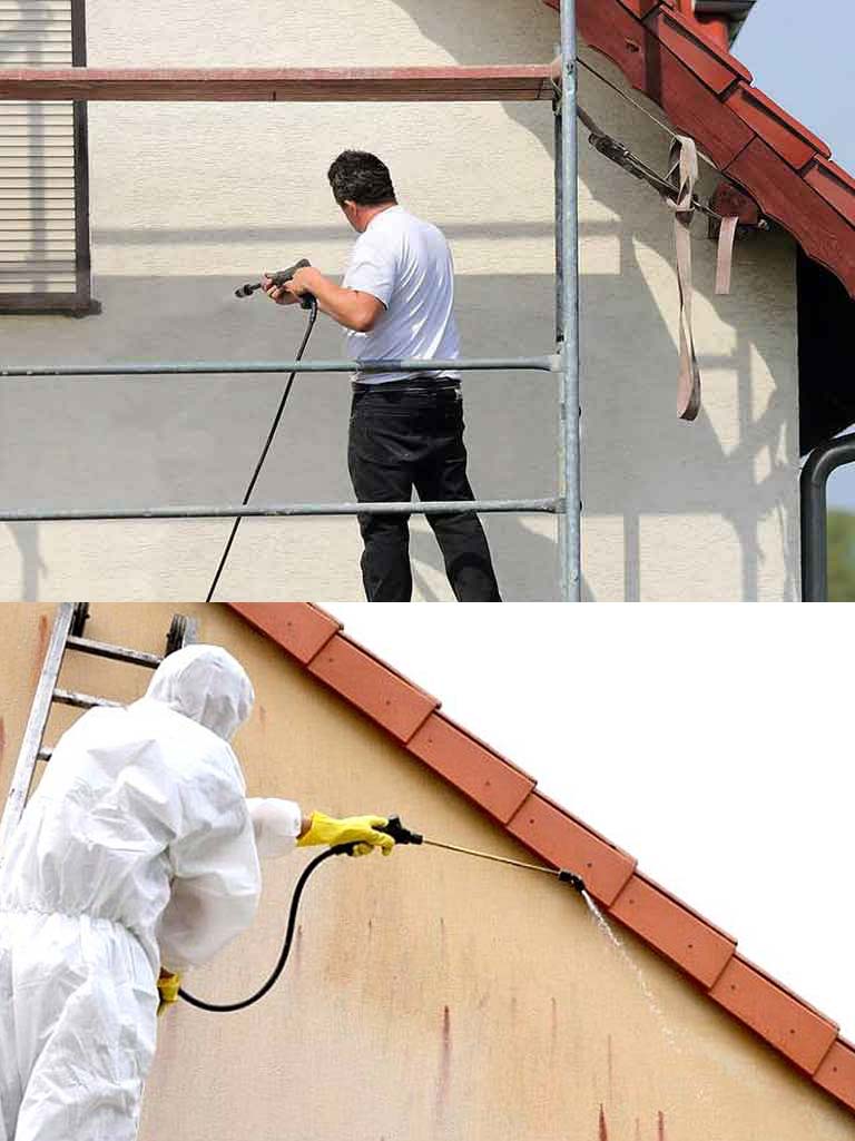 Nettoyage et peinture façade - PROMUSSET RENOV : artisan peintre dans le Loire-et-Cher (41) : Nettoyage, démoussage, traitement anti mousse, ravalement peinture boiserie ferronnerie et imperméabilisation façade dans le Loire-et-Cher (41)